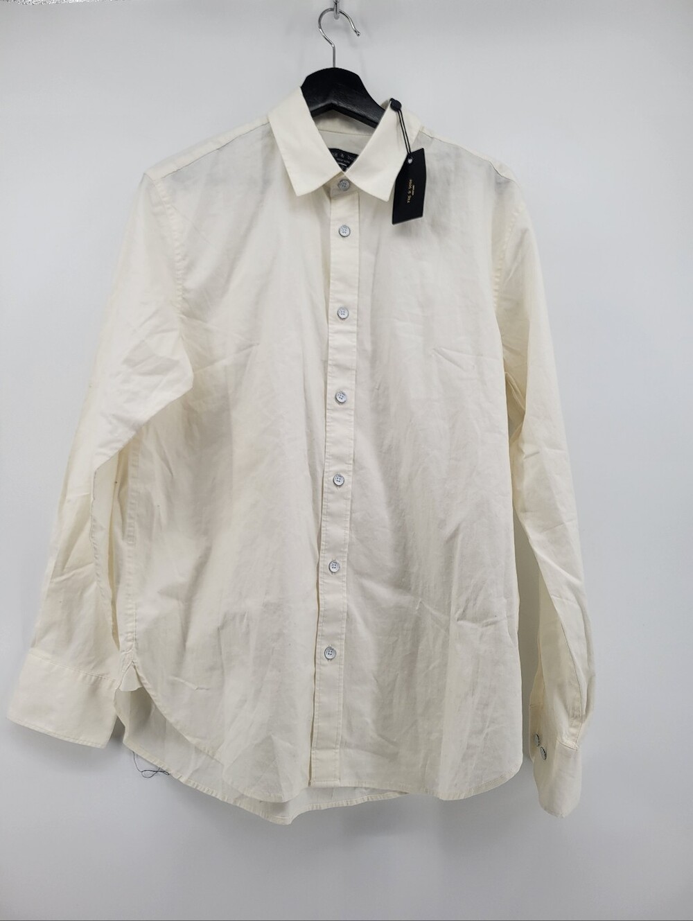 rag & bone Men's Cream Button-Down Shirt Size small
